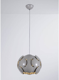 Wisząca lampa kula Santina P0317-01S-U1GM Italux kulista szara