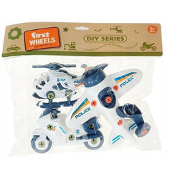 Zestaw 3 Pojazdów Policyjnych Do Skręcania, Adar