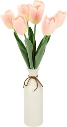Real-Touch tulipany w wazonie, sztuczny bukiet tulipanów, pojedyncze