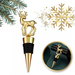 ECARLA Korek do wina świąteczny Boże Narodzenie Złoty