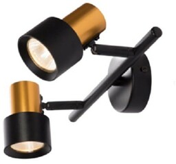 Kinkiet lampa podwójna GU10 KATIA II ruchoma czarno-złota
