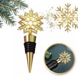 ECARLA Korek do wina świąteczny Boże Narodzenie Złota