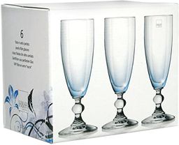 H&H Splendor zestaw kieliszków, szkło, niebieski, 17,5 cl,