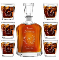 Karafka z 6 szklankami zestaw z grawerem