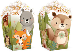 Pudełka na popcorn Leśni przyjaciele - 6 szt.
