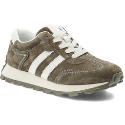 S.Barski Sneakersy damskie, cholewka ze skóry naturalnej zamszowej