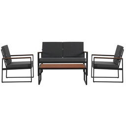Zestaw mebli ogrodowych metalowych stół, sofa oraz fotele