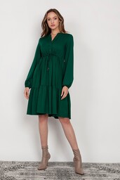 Rozkloszowana sukienka - SUK203 zielony