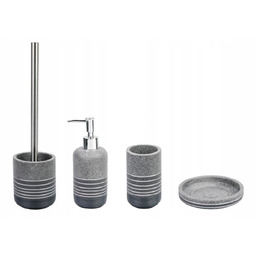 Zestaw łazienkowy Salta polyresin szary matowy kamienny wygląd