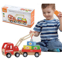 Viga Toys Viga Drewniany Dźwig Z Kontenerami