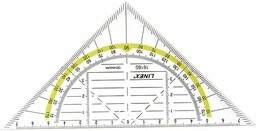 Linex 1616G trójkąt geometryczny, przeciwprostokątna 16 cm, tworzywo