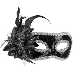 Boland 00289 - Wenecka maska na oczy, czarno-srebrna,