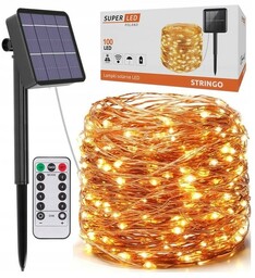 Łańcuch świetlny 10m 100LED, girlanda solarna ogrodowa, drucik