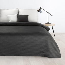 Eurofirany Narzuta dekoracyjna 220x240 Boni 3 czarna geometryczna
