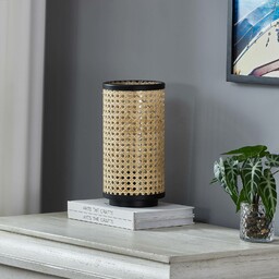 Lampa stołowa Lindby Yaelle, wysokość 30 cm, rattan,