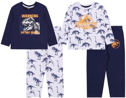 2x Granatowo-szara piżama chłopięca JURASSIC WORLD, certyfikat OEKO-TEX
