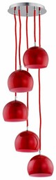 Lampa wisząca zwis WATERFALL czerwona śr. 28cm