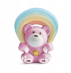 Lampka Nocna Miś Z Projektorem Rainbow Różowy Chicco
