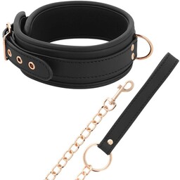 Ekskluzywna Obroża ze Smyczą Coquette Fantasy Czarny 100%