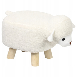 Taboret dla dziecka pluszowy biały baranek siedzisko dekoracyjne