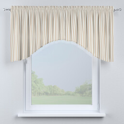 Lambrekin łuk, beżowo-białe pasy (1,5cm), 150 x 75+5