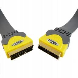 Kabel Euro eurozłącze Scart 21p przewód płaski 10m