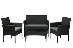 Zestaw mebli ogrodowych z technorattanu stół, sofa, krzesła