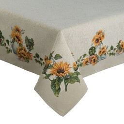 Eurofirany Obrus 140x180 gobelinowy naturalny kwiaty