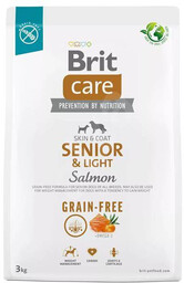 Brit care dog grain-free senior&light salmon 3kg -