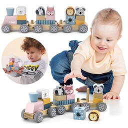 Viga Toys VIGA PolarB Drewniana Kolejka z Wagonikami