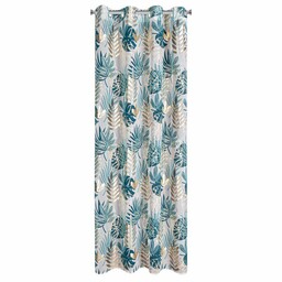 Eurofirany Zasłona 140x250 Keri turkusowa złota z łyszczącym