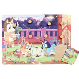 Puzzle z uchwytami drewniane 12el