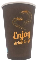 Kubek papierowy 400ml brąz Enjoy Drink Go 50szt