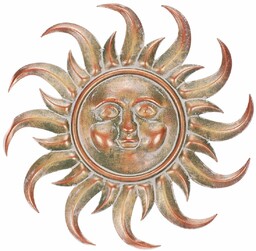 Metalowa dekoracja ogrodowa Sun miedź, średnica 49cm 49
