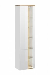 Szafka wysoka BAHAMA biel alpejska/dąb 170 cm Soft