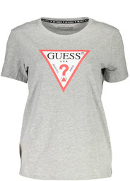 GUESS JEANS T-SHIRT Z KRÓTKIM RĘKAWEM DAMSKI SZARY