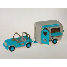 Auto Z Przyczepą Kempingową 44X19X12,5Cm, Adar