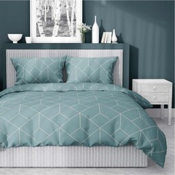 Pościel satynowa 220x200 Home Satin 81 miętowa geometryczna