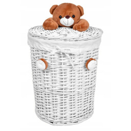 Kosz na pranie Gockowiak Miś 40L Biały