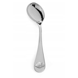 Srebrna łyżeczka do karmienia na Chrzest Urodziny Miś