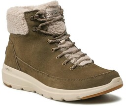 Skechers Damskie Zimowe Botki Glacial Ultra Woodlands Oliwkowe