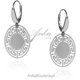 ankabizuteria.pl Kolczyki srebrne z greckim wzorem na angielskim