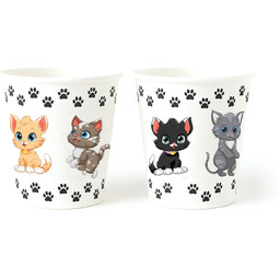 Kubeczki papierowe Kotki - 250 ml - 6