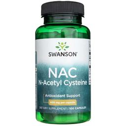 Swanson, NAC (N-acetylocysteina) 600 mg, Suplement diety, 100