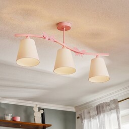 Eko-Light Lampa sufitowa Alice, różowa, trzy białe abażury