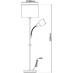 Näve Lampa stojąca Filomena, brązowy / rdzawy, salon