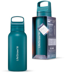 LifeStraw Go 2.0 Turkusowa stalowa butelka filtrująca 1L