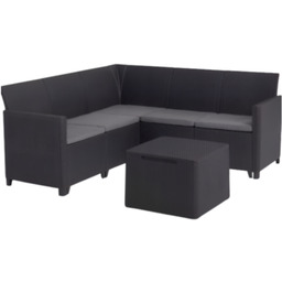 Zestaw mebli ogrodowych Marie grafitowy kanapa + stolik