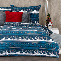 4Home Pościel bawełniana Winter village, 160 x 200