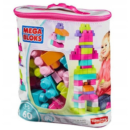 Bloks Duża Eco torba z klockami różowa Komplet